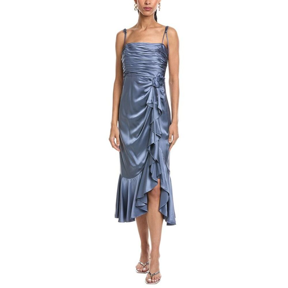 Cinq À Sept Womens  Mireya Silk Midi Dress, Blue